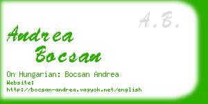 andrea bocsan business card